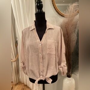 Boutique Women's Button-Up Linen Top
